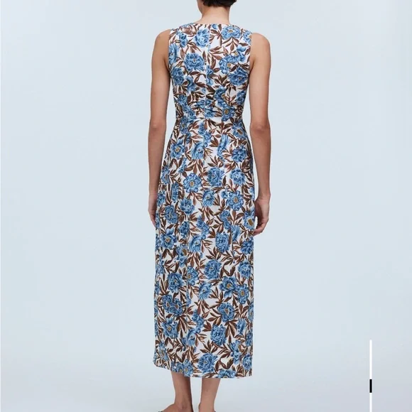 Madewell NWT Sleeveless V-Neck Midi Dress in Floral - Size 4 - Picture 4 of 12